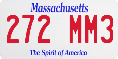 MA license plate 272MM3