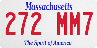 MA license plate 272MM7