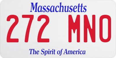MA license plate 272MN0