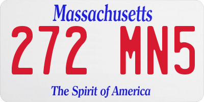 MA license plate 272MN5