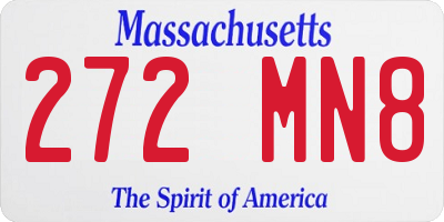 MA license plate 272MN8
