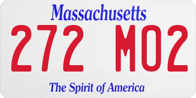 MA license plate 272MO2