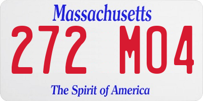 MA license plate 272MO4