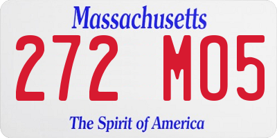 MA license plate 272MO5