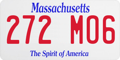 MA license plate 272MO6