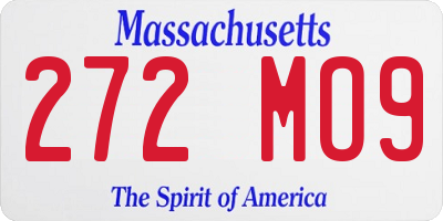 MA license plate 272MO9