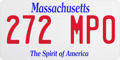 MA license plate 272MP0