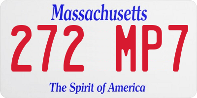 MA license plate 272MP7