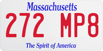 MA license plate 272MP8