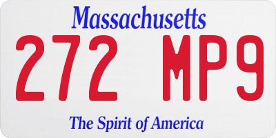 MA license plate 272MP9