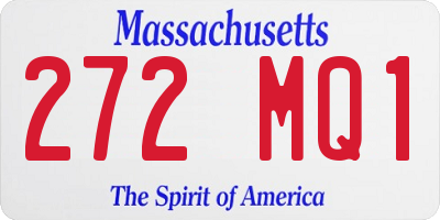 MA license plate 272MQ1