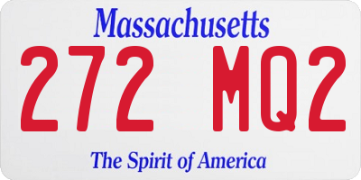 MA license plate 272MQ2
