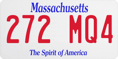 MA license plate 272MQ4