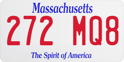 MA license plate 272MQ8