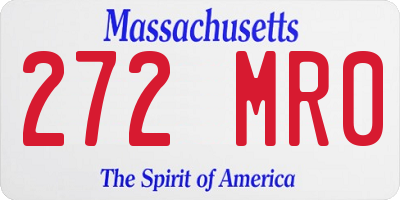 MA license plate 272MR0