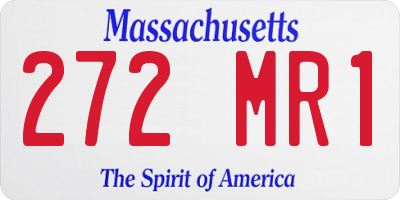 MA license plate 272MR1