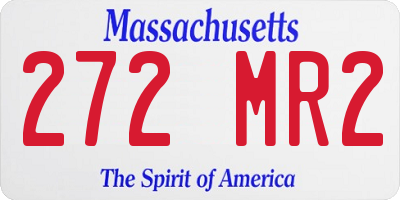 MA license plate 272MR2