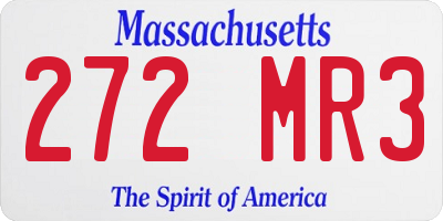 MA license plate 272MR3