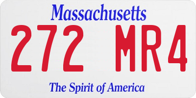 MA license plate 272MR4