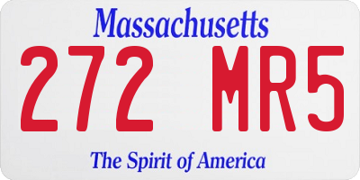 MA license plate 272MR5