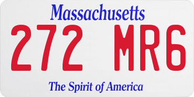 MA license plate 272MR6
