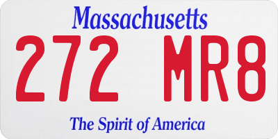 MA license plate 272MR8