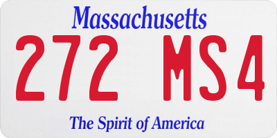 MA license plate 272MS4