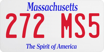 MA license plate 272MS5