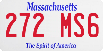 MA license plate 272MS6