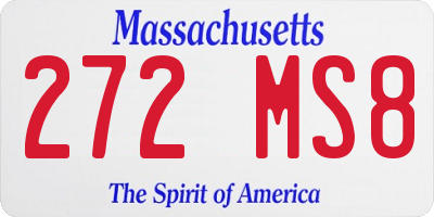 MA license plate 272MS8