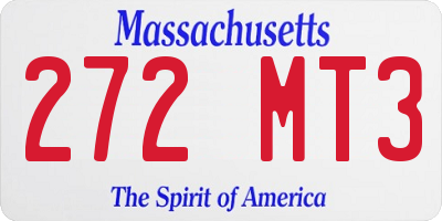 MA license plate 272MT3