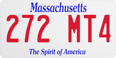 MA license plate 272MT4