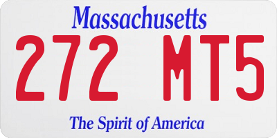 MA license plate 272MT5