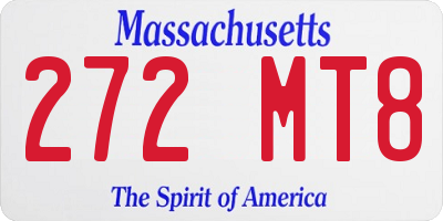 MA license plate 272MT8