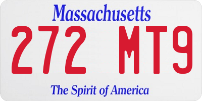 MA license plate 272MT9