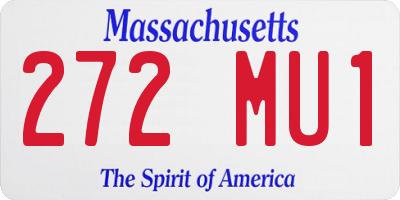 MA license plate 272MU1