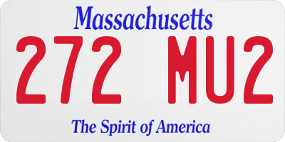 MA license plate 272MU2