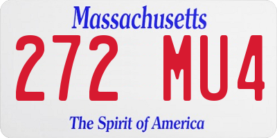 MA license plate 272MU4