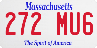 MA license plate 272MU6