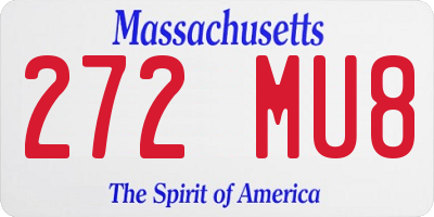 MA license plate 272MU8