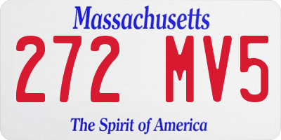 MA license plate 272MV5