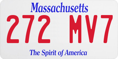 MA license plate 272MV7