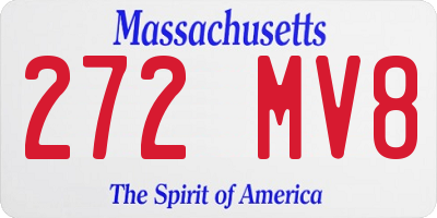 MA license plate 272MV8