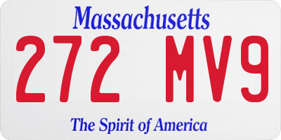 MA license plate 272MV9