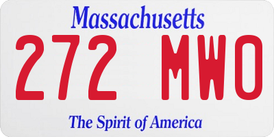 MA license plate 272MW0