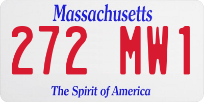 MA license plate 272MW1