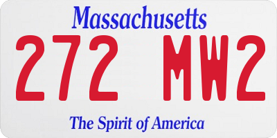 MA license plate 272MW2