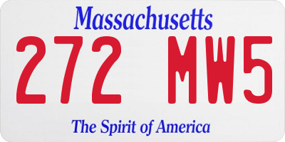 MA license plate 272MW5