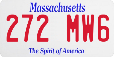 MA license plate 272MW6