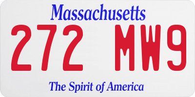 MA license plate 272MW9